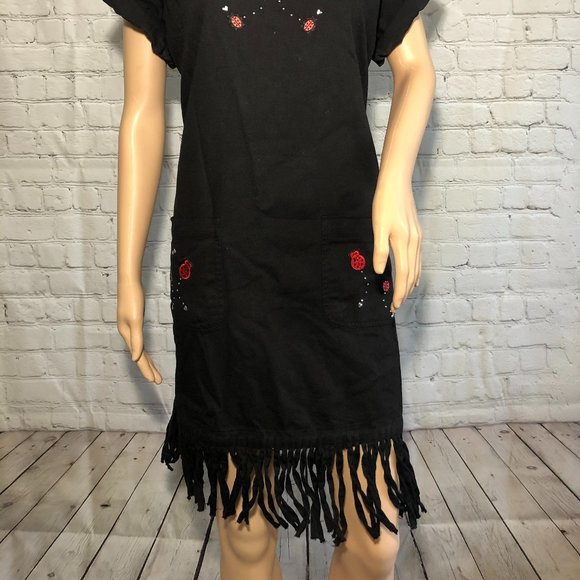 SHIPSHE Vintage fringe edge cute lady bug dress with hearts - Picture 2 of 7